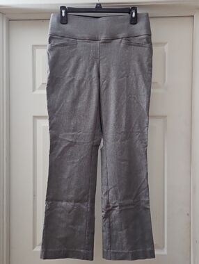 Apt. 9 Gray / Black Stretch Bootcut Pants Ponte Work Pants Medium Short